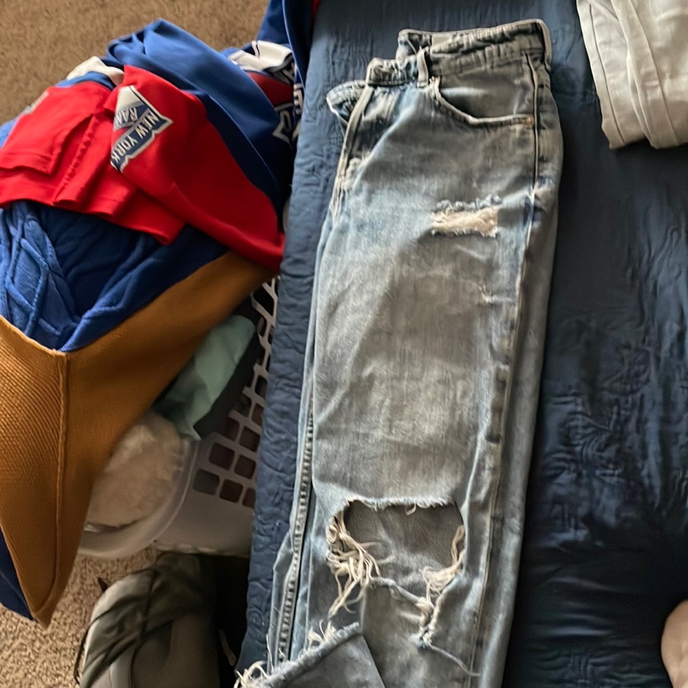 Pants with tears